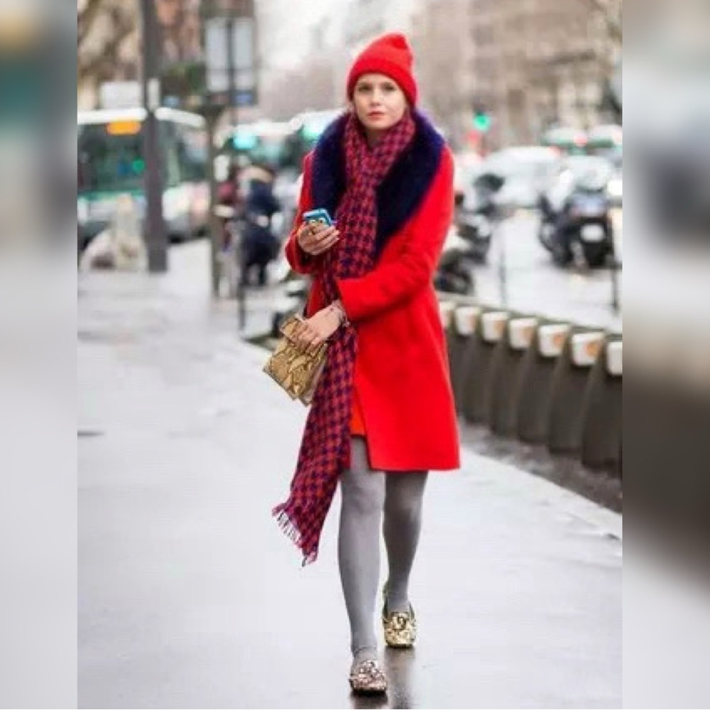 Kate Spade Carlyle Faux Fur Collar Wool Blend Coat